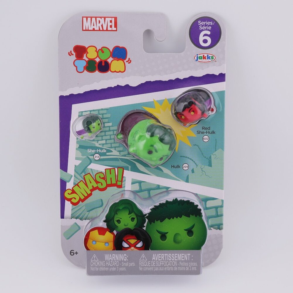 Marvel Tsum Tsum She-Hulk, Hulk, & Red She-Hulk Series 6 Collectible Mini Figure